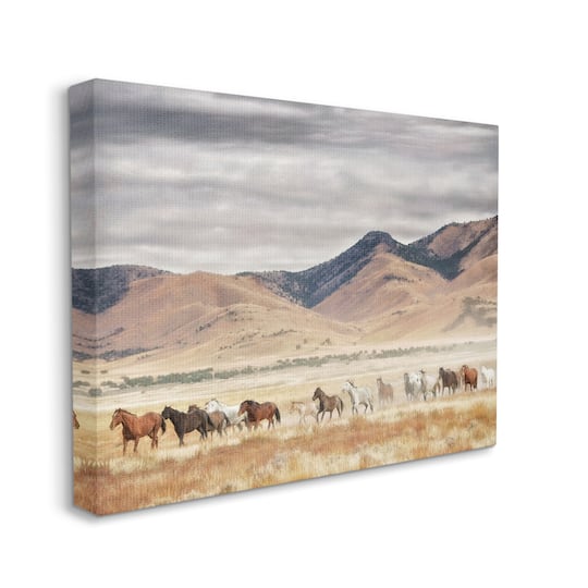Stupell Industries Wild Horses Roaming Across Western Landscape Canvas Wall Art